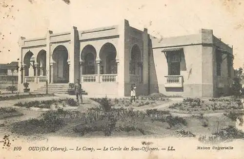 Africa postcard Morocco Oudjda le camp le cercle des Sous Officiers