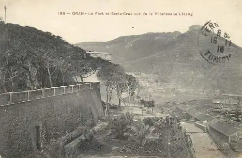 Africa postcard Algeria Oran le fort et Santa Cruz vus de la Promenade Letang