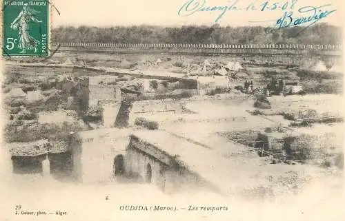 Africa postcard Morocco Oujda les remparts