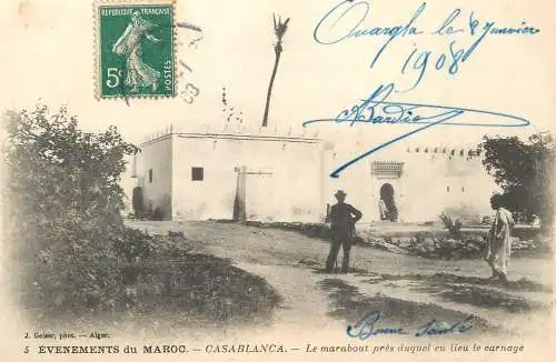 Africa postcard Morocco Casablanca la marabout