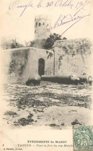 Africa postcard Morocco Tanger tour et fort du Cap Malaba cannon