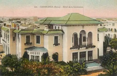 Africa postcard Morocco Casablanca Hotel de la Subdivision