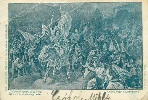 Hungary "Talpra magyar !" National song patriotic poem by Petofi cancel Kolozsvar 1902