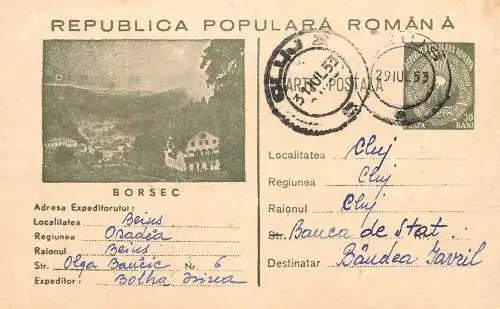 Romania postal stationery card Carpathian mountains Borsec resort