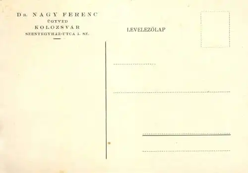 Romania postal stationery postcard Cluj Dr. Nagy Ferenc