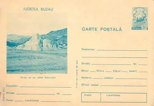 Romania postal stationery postcard Buzau Slanic valley