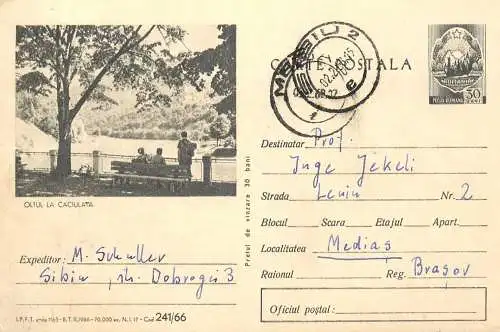 Romania postal stationery postcard Olt river at Cacciulata resort 1968