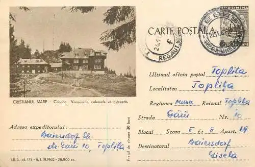 Romania postal stationery postcard Cristianul Mare chalet
