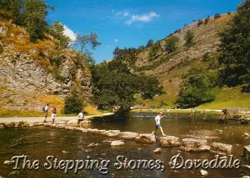 Postcard United Kingdom England Dovedale the stepping stones