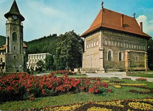 Postcard Romania Piatra Neamt biserica si turnul lui Stefan