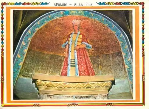 Postcard Romania Apulum Alba Iulia Doamna Stanca sotia lui Mihai Viteazul pictura d Costin Petrescu