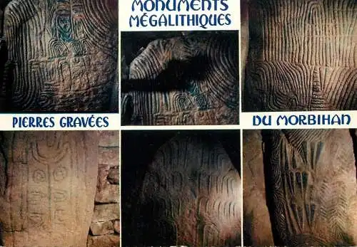 Postcard France Morbihan pierres gravees des monuments megalithiques