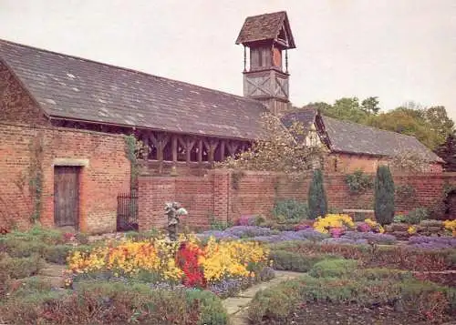 Postcard United Kingdom England Cheshire flag garden Arley Hall gardens