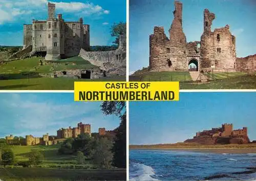 Postcard United Kingdom England Northumberland castles