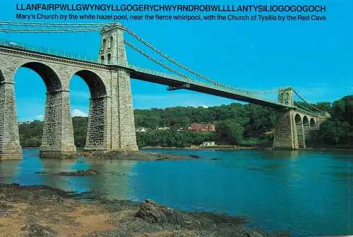 Postcard United Kingdom Scotland Menai suspension bridge