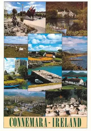 Postcard Ireland Connemara landmarks
