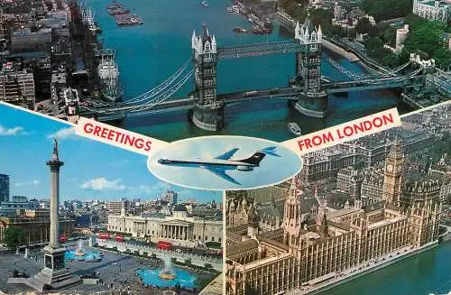 Postcard United Kingdom England London aerial 1972