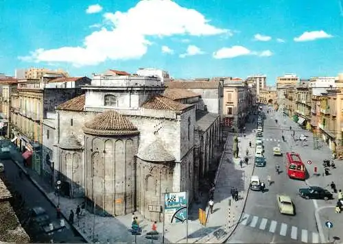 Postcard Italy Barletta Vittorio Emanuele avenue Holy Sepulchre basilica