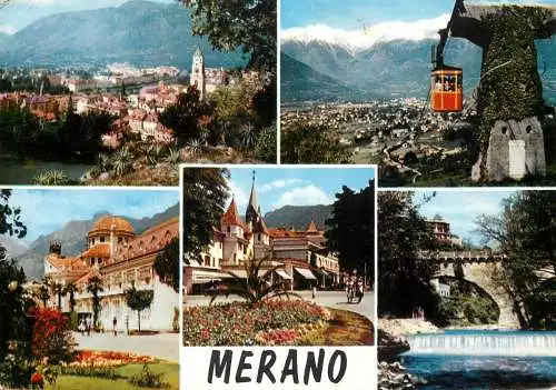 Postcard Italy Merano teleferique