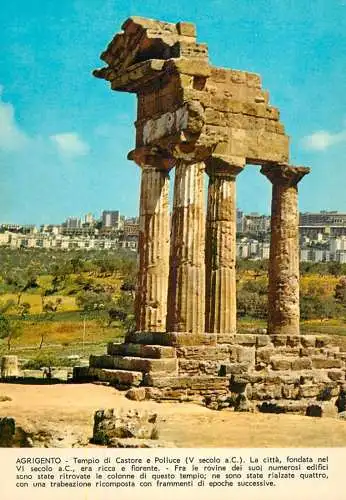 Postcard Italy Agrigento tempio di Castore e Polluce