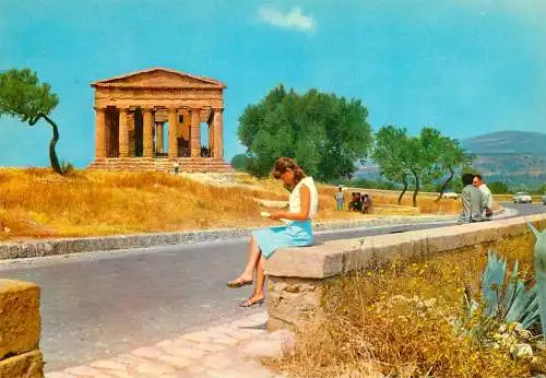 Postcard Italy Agrigento Concord temple