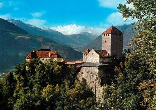 Postcard Italy Tirol castle Meran