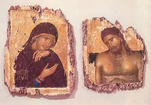 Postcard Greece Meteora Monastery of Great Meteoro the Virgin the Christ portable icons