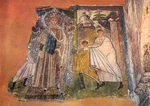 Postcard Greece Thessaloniki the Votive offering mosaic from the church of St. Demetrios
