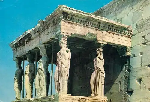 Postcard Greece Athens Acropolis Caryatides
