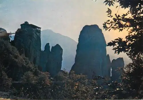 Postcard Greece Meteora monastery of Rousanou