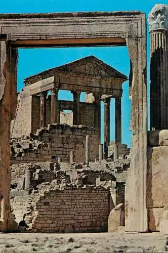 Postcard Tunisia Dougga roman temple