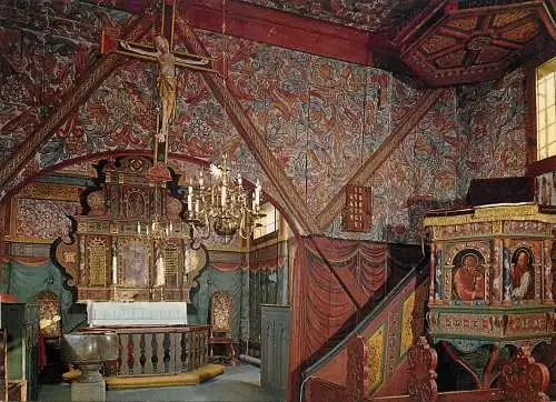 Postcard Norway Roldal stave church Hardanger