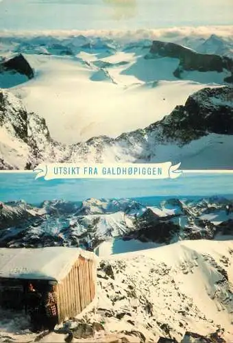 Postcard Norway utsikt fra Galdhopiggen Jotunheimen
