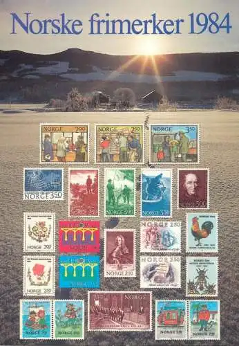 Postcard Norway Norske frimerker 1984