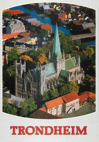 Postcard Norway Trondheim the Nidaros cathedral