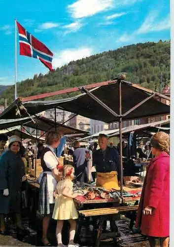 Postcard Norway at the fish market