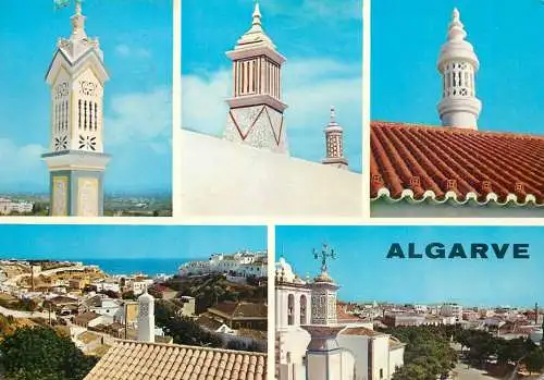 Postcard Portugal Faro Algarve churches
