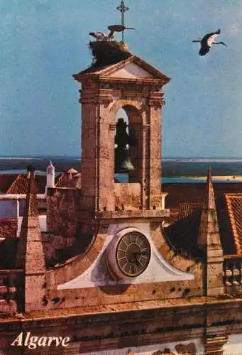 Postcard Portugal Faro Algarve bell tower