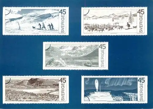 Postcard Sweden postage stamps