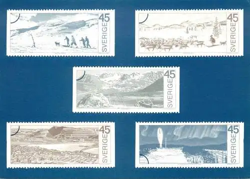 Postcard Sweden postage stamps