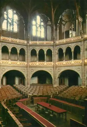 Postcard Hungary Budapest Parliament Session room
