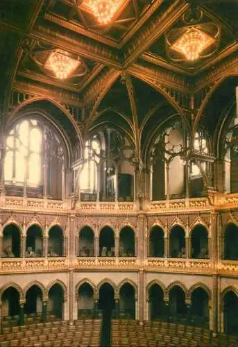 Postcard Hungary Budapest Parliament congressional reception room