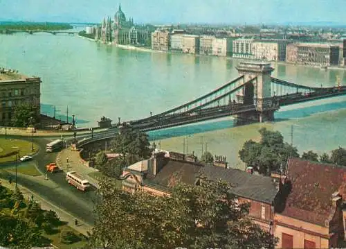 Postcard Hungary Budapest Danube and Parliament