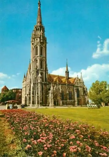 Postcard Hungary Budapest Matthias church