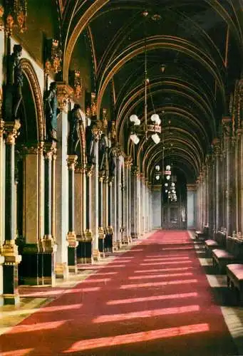 Postcard Hungary Budapest Parliament Corridor of the Congressional room
