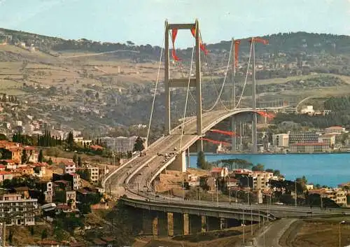 Postcard Turkey Istanbul Bosforus strait bridge Kule Yuksekligi