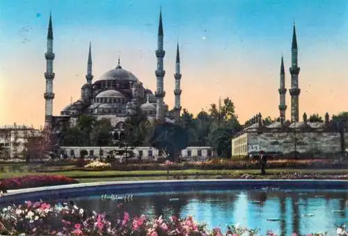 Postcard Turkey Sultan Ahmet blue mosque Istanbul