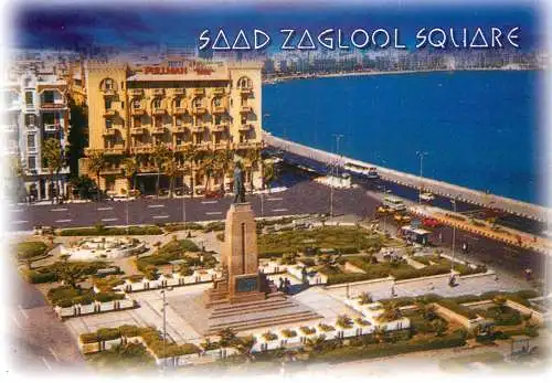 Postcard Egypt Alexandria Saad Zaglool square