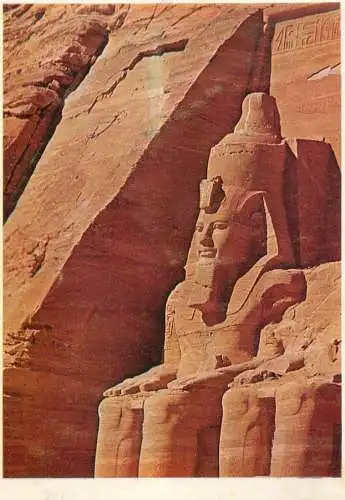 Postcard Egypt Abu Simbel temples colosse Sud
