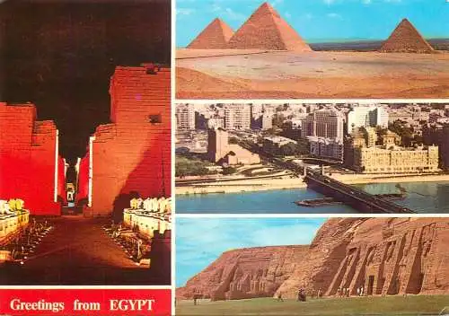 Postcard Egypt pyramids and monuments